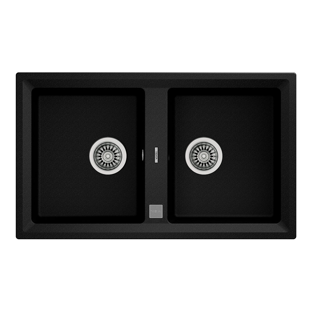 Teka Maestro Stone 90 B-TG Metalik Siyah 860x510 mm Çift Hazneli Tegranite Evye