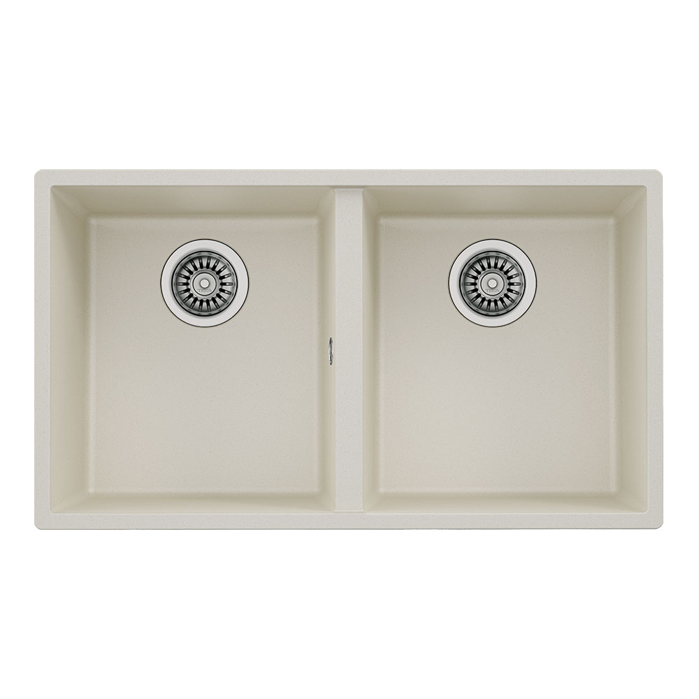 Teka Maestro Square 760 TG Parlak Krem 760x435mm Çift Hazneli Tezgahaltı Tegranite Eviye