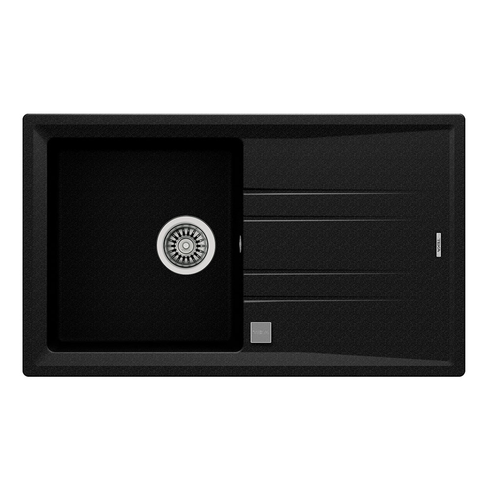 Teka Maestro Stone 50 B-TG Metalik Siyah 860x510mm Tek Hazneli Tek Damlalıklı Tegranite Eviye