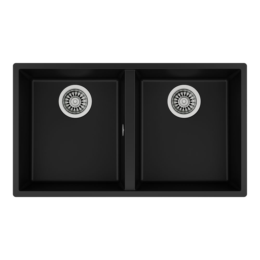 Teka Maestro Square 760 TG Siyah 760x435mm Çift Hazneli Tezgahaltı Tegranite Eviye