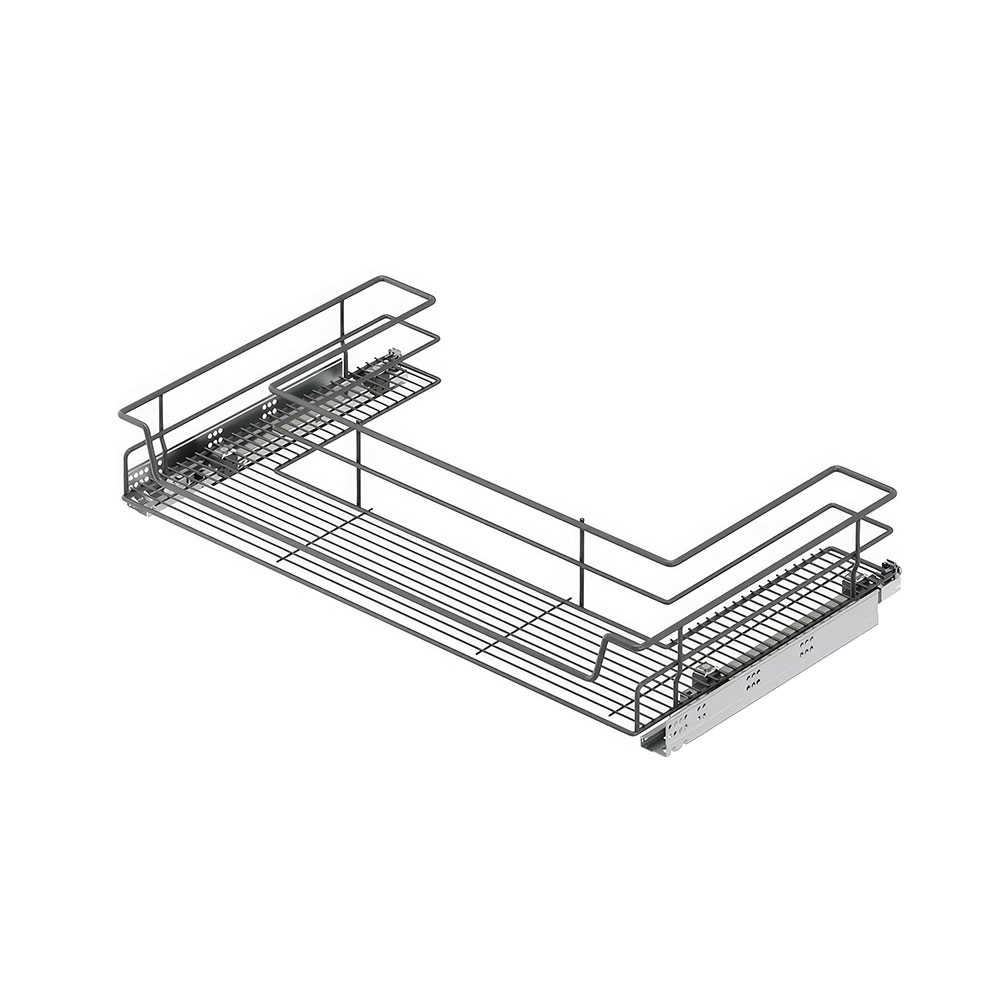 Starax S-2351-A Bağımsız Evye Altı Çift Açılım Gizli Raylı Çekmece Antrasit 80 cm.