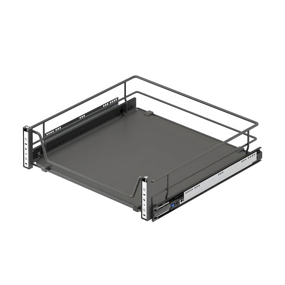 Starax S-2361-A Kapağa Monte Ahşap Tablalı Teleskopik Raylı Çekmece Antrasit 55 cm.