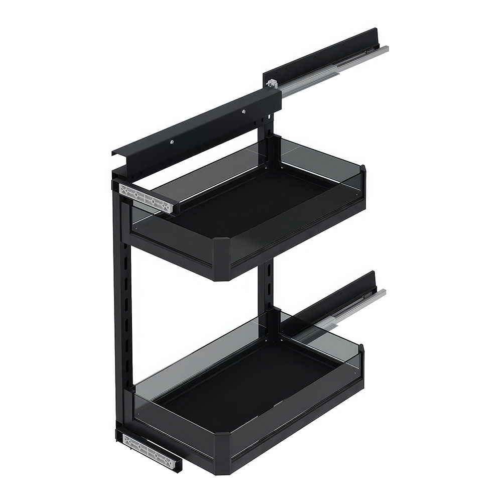 Starax S-2793-P-A Premium Yandan Gizli Raylı Tezgah Altı Ünite Antrasit 90° Sol 40 cm.