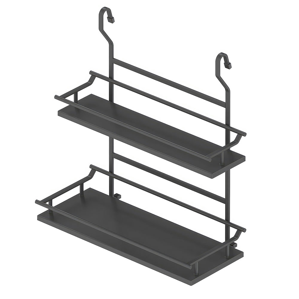 Starax S-4127-A Ahşap Küçük-Büyük Raflı Baharatlık Antrasit