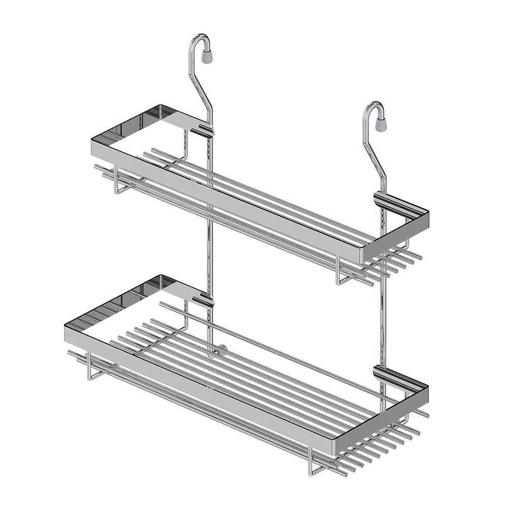Starax S-4007-C Klasik Küçük Büyük İki Raflı Baharatlık, Krom