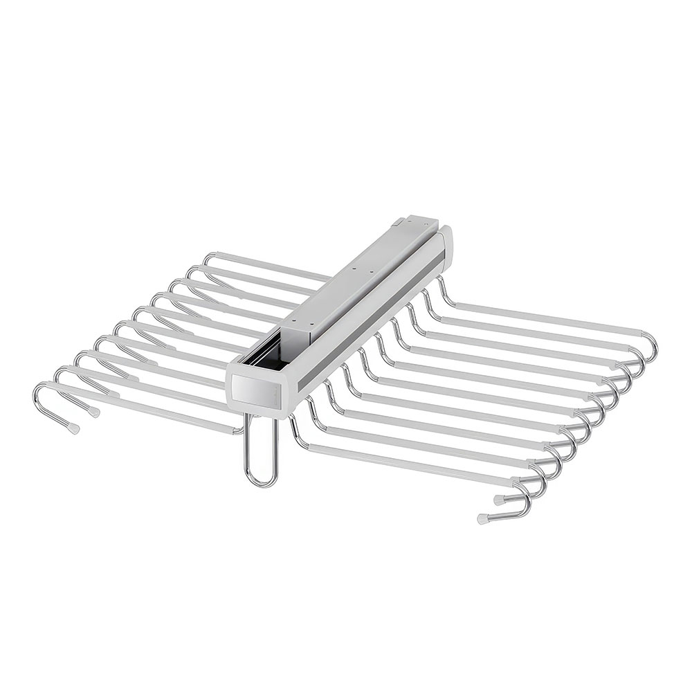 Starax S-6723-W Teleskopik Raylı Alüminyum Pantolon Askısı İkili Beyaz 70 cm