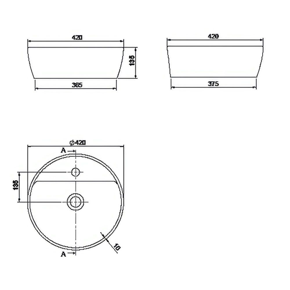 Cerastyle 076400-U One Batarya Delikli Lavabo, Beyaz, Ø42 cm.
