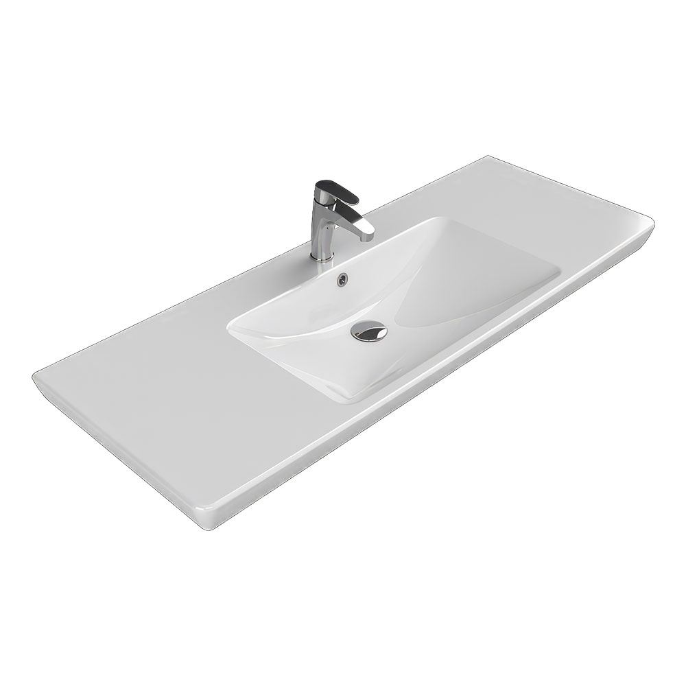 Cerastyle 068500-U Porto D Etajerli Lavabo, Beyaz, 125x48 cm.