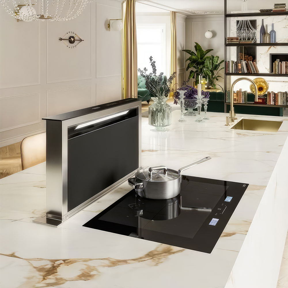 Franke FDW 908 IB XS Downdraft Black Glass/Inox Tezgah Altı