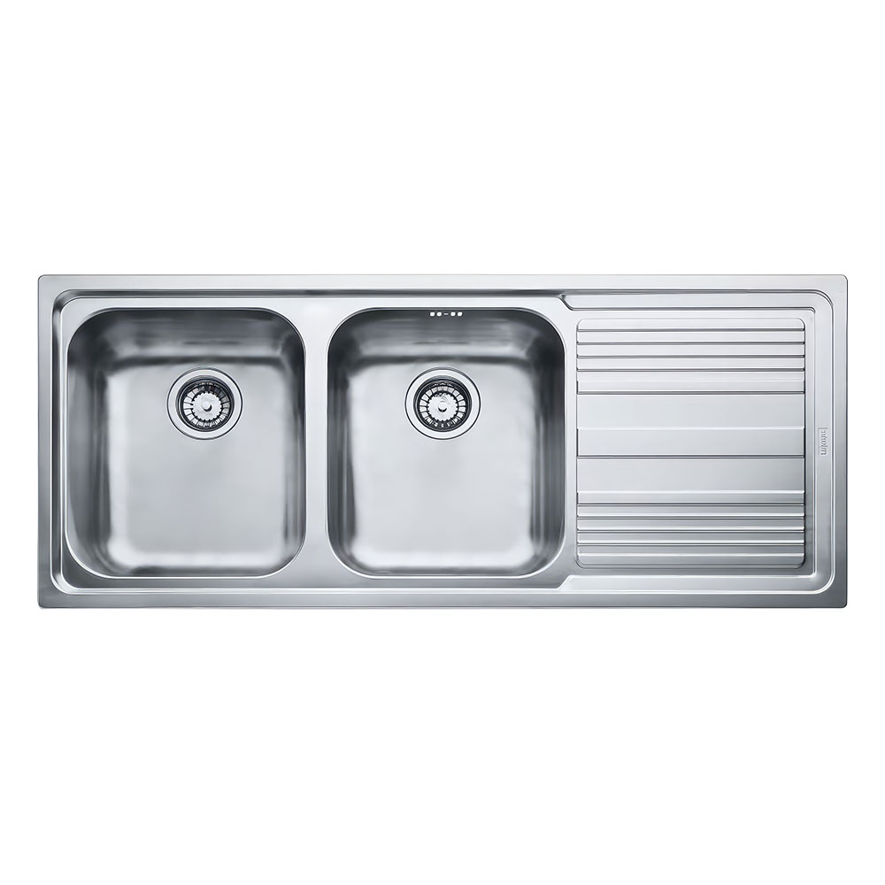 Franke Logica Line LLX 621-116 Inox Tezgah Üstü 1160x500mm 2 Gözlü Sağ Damlalıklı