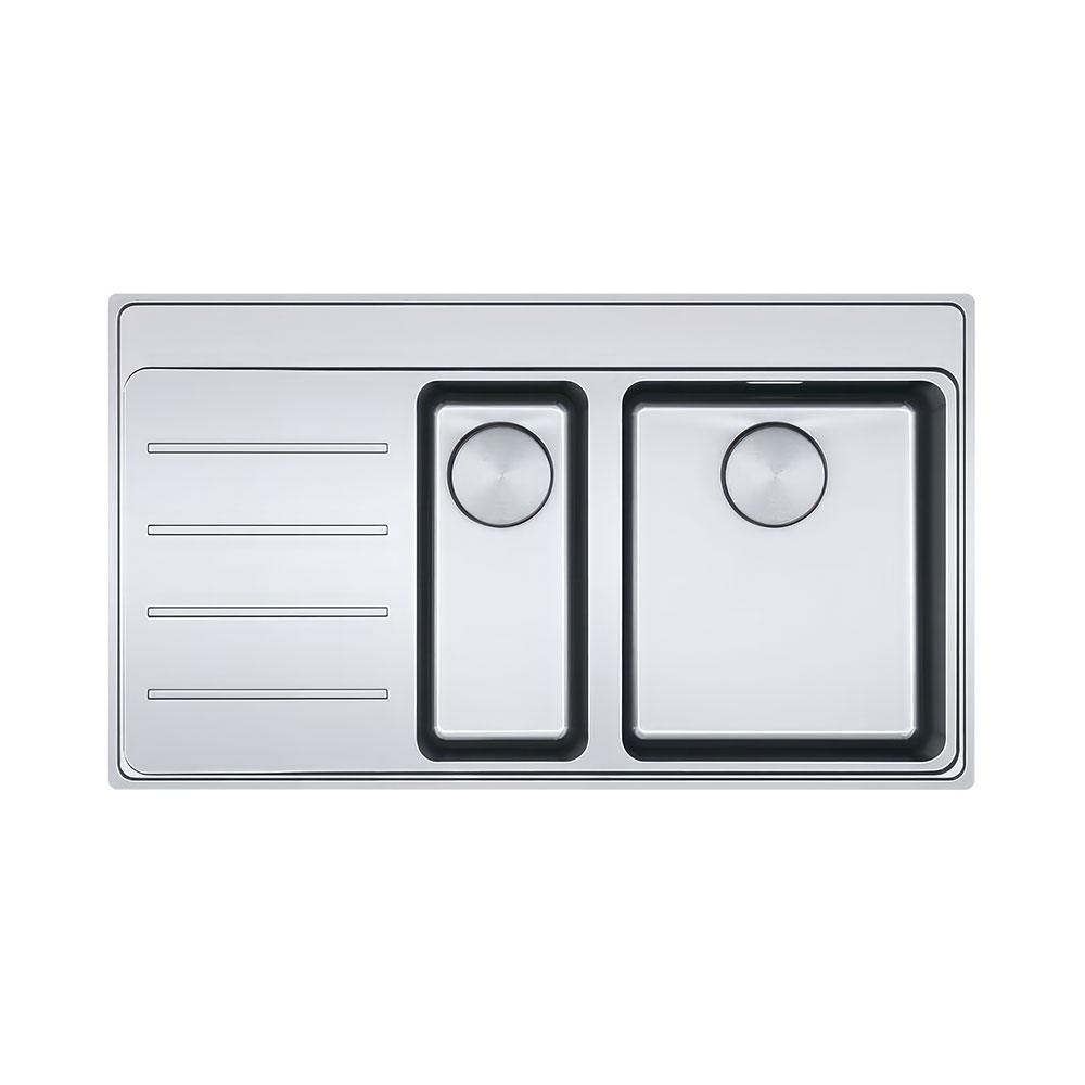 Franke Mythos MYX 251-86 TPI Inox Tezgah Üstü ve Tezgaha Sıfır 860x520mm 1,5 Gözlü Sol Damlalıklı Eviye