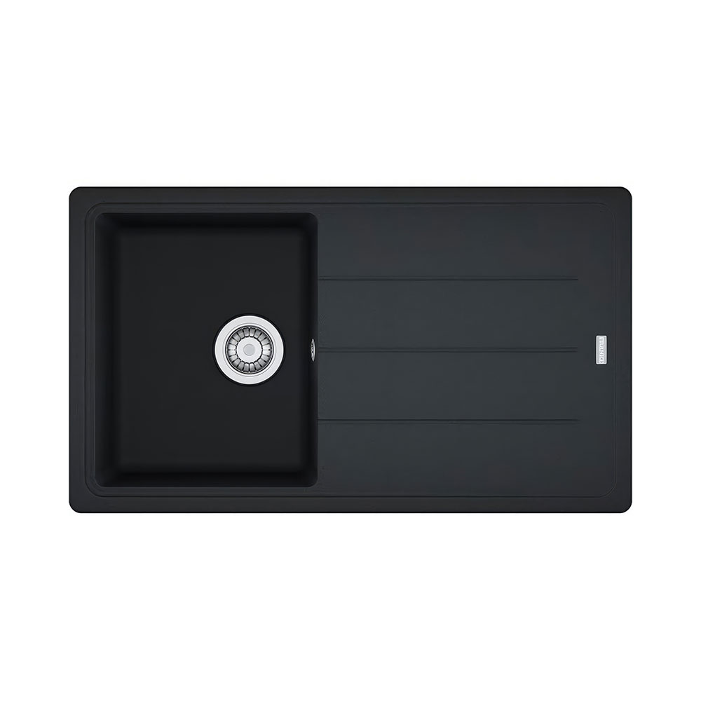 Franke Basis BFG 611-86 Nero Tezgah Üstü 860x500mm Tek Gözlü Damlalıklı Granit Eviye