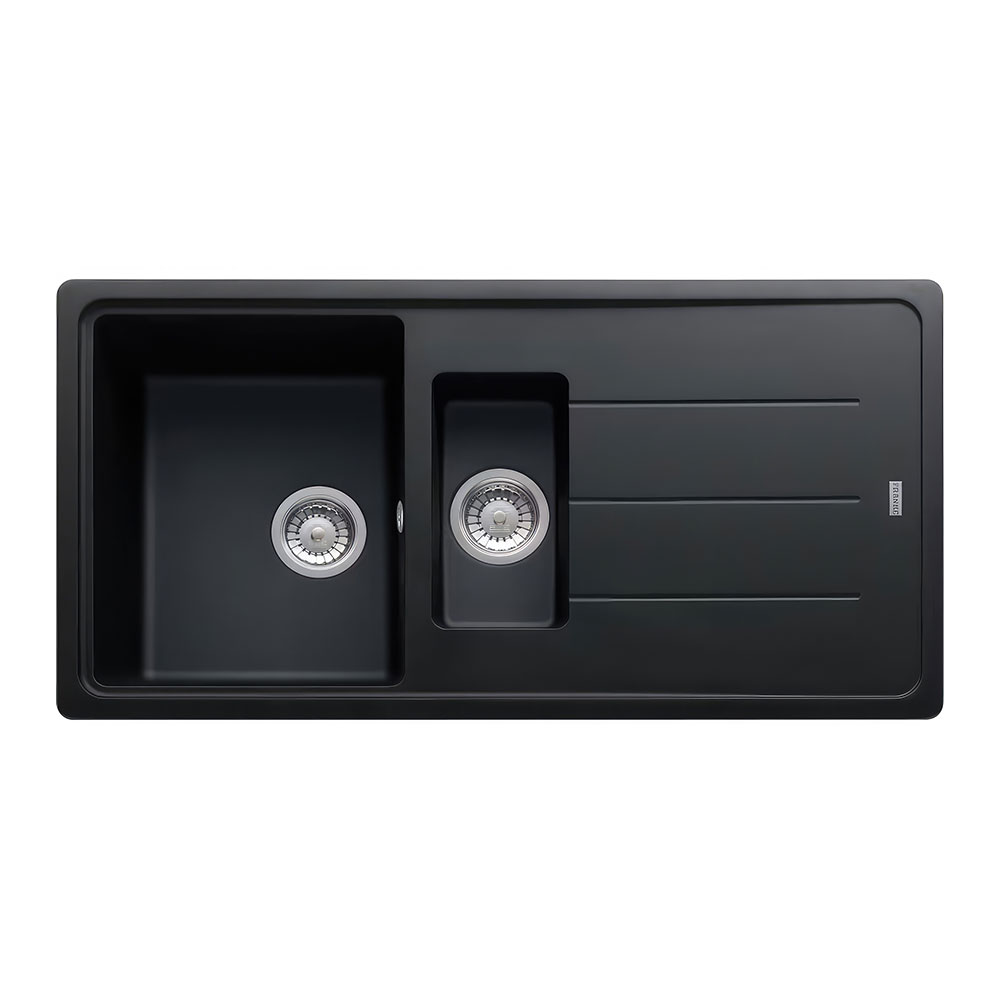 Franke Basis BFG 651-97 Nero Tezgah Üstü 970x500mm 1,5 Gözlü Damlalıklı Eviye