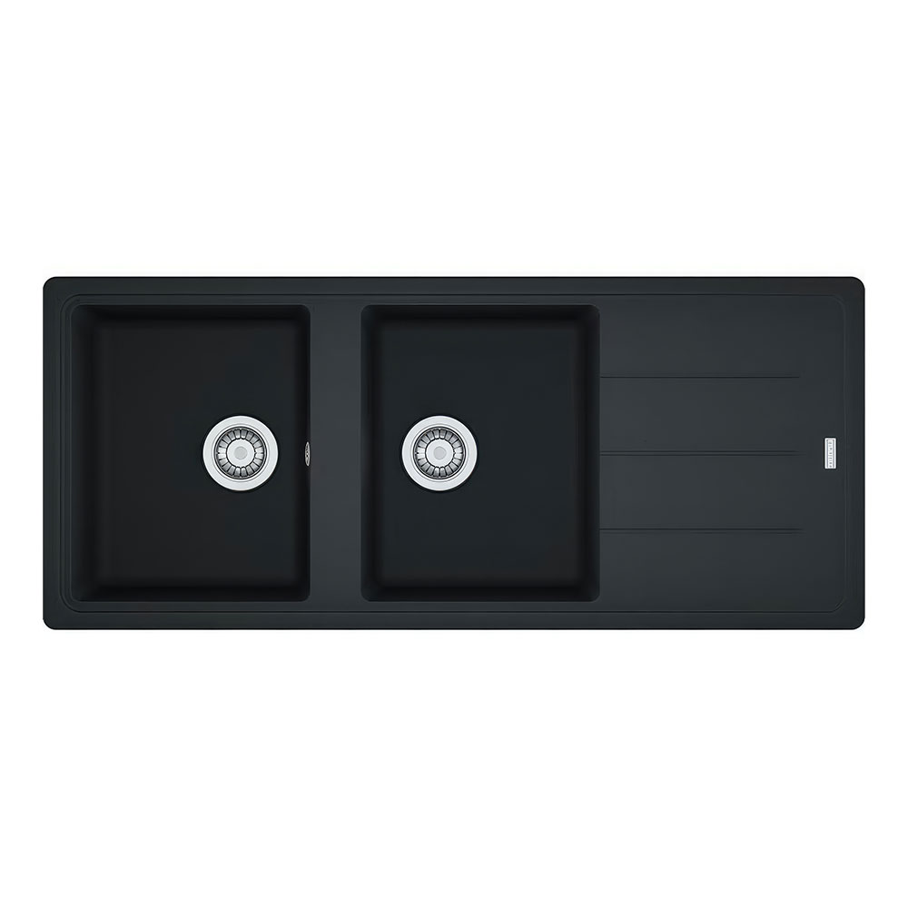 Franke Basis BFG 621-116 Nero Tezgah Üstü 1160x500mm 2 Gözlü Damlalıklı Eviye