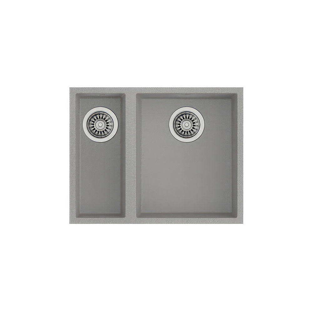 Teka Maestro Square 560 TG Stone Grey, Çift Hazneli Tezgahaltı Tegranite Eviye