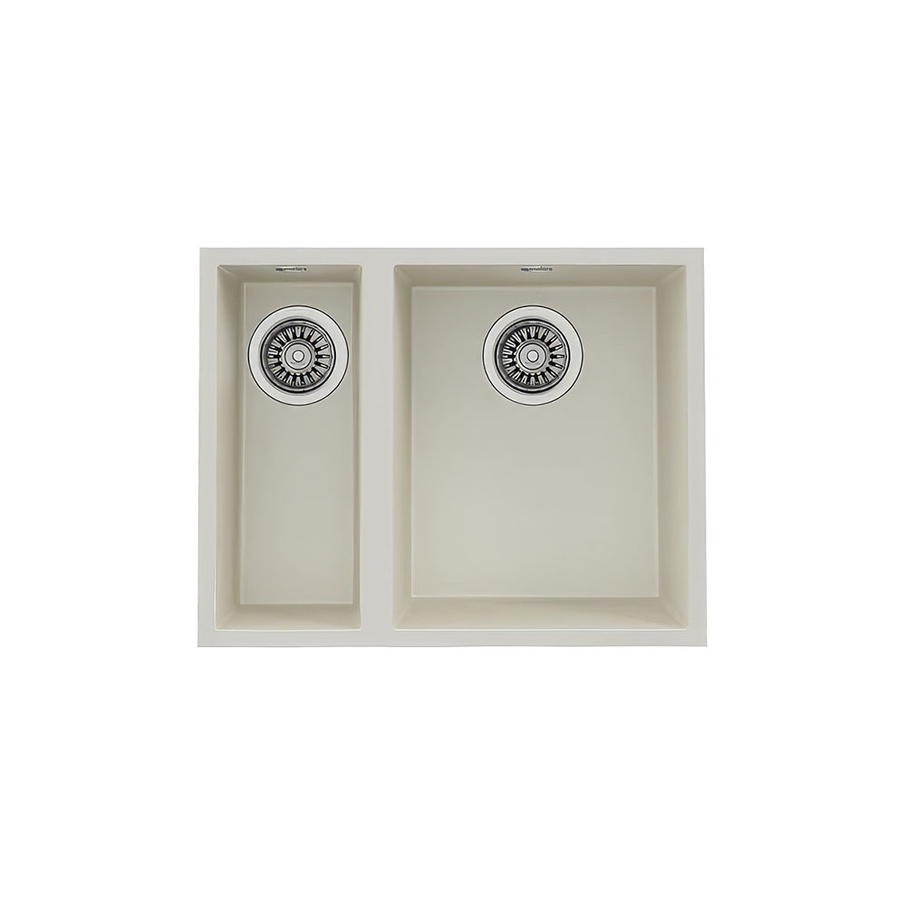 Teka Maestro Square 560 TG Parlak Krem, Çift Hazneli Tezgahaltı Tegranite Eviye