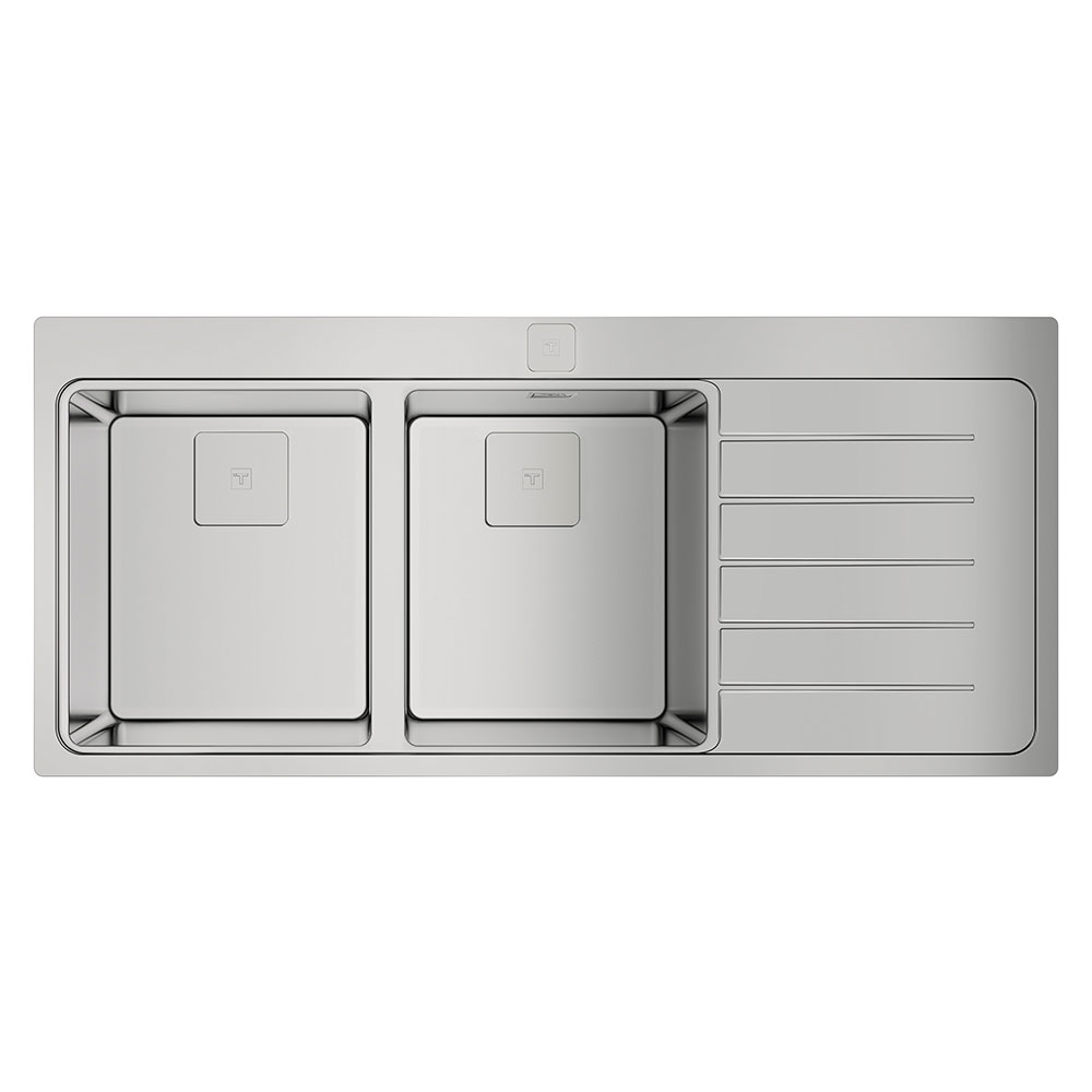 Teka Maestro Zenit RS15 2B 1D Auto Ankastre PureLine Çift Hazneli Tezgahüstü Sağ Damlalıklı Paslanmaz Çelik Eviye