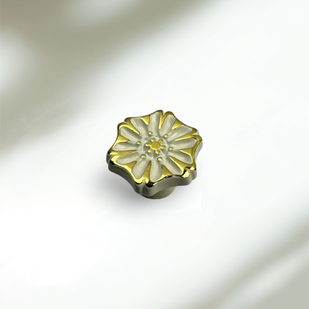 Umut Model 110 Düğme Kulp Beyaz-Altın Ø38mm.