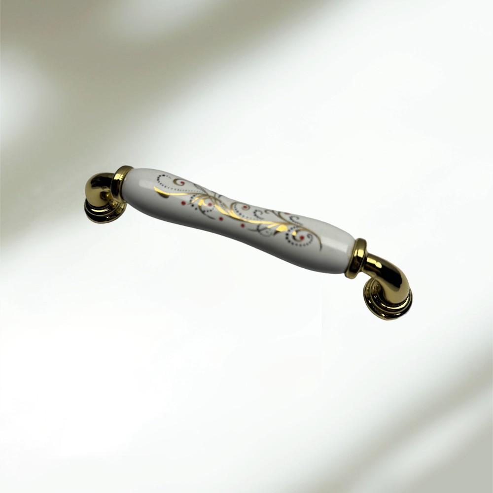 Umut Model 252 Desen 165 Porselen Çekme Kulp 128 mm. Altın