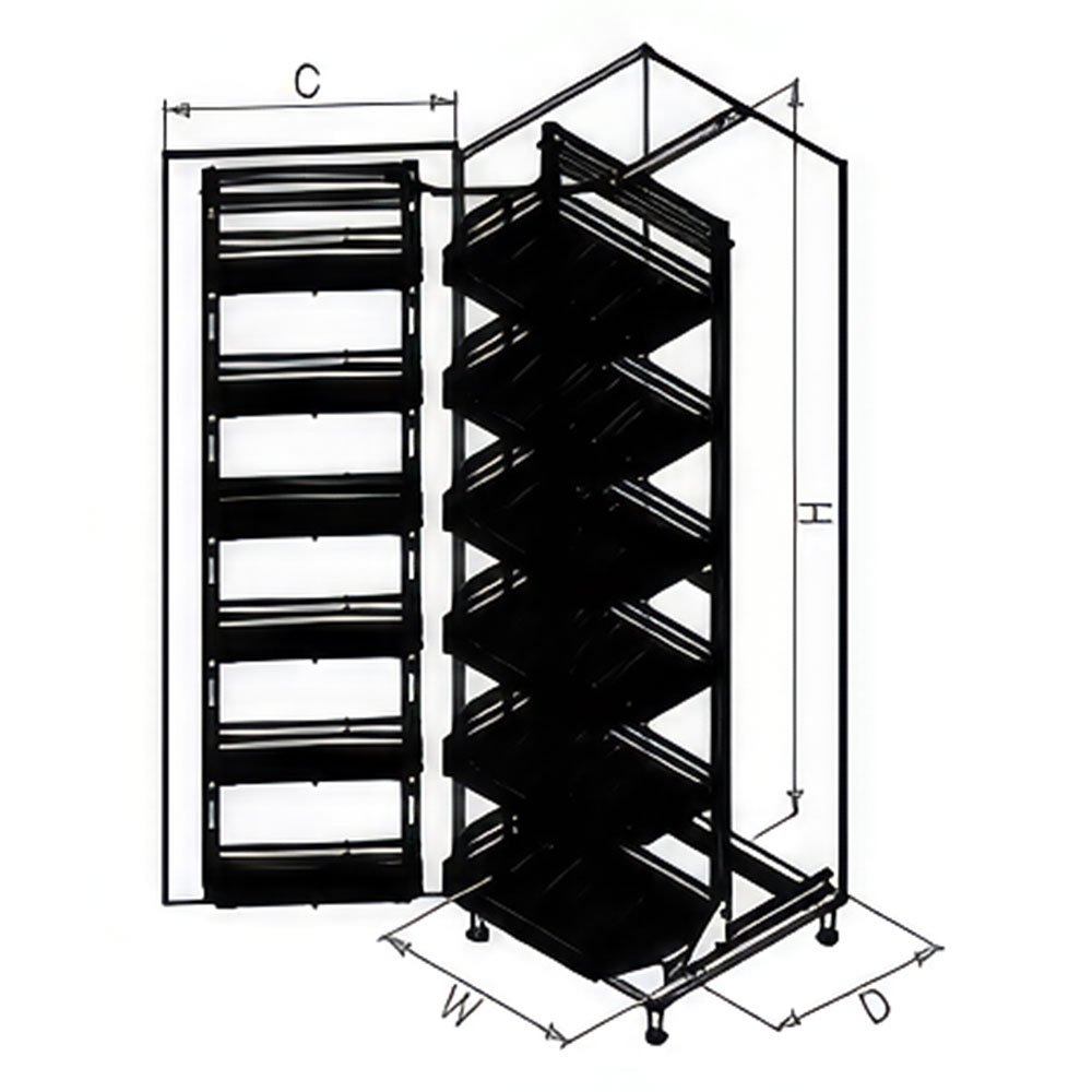 Starax S-1222-A İkiz Kiler 4 Sepetli Antrasit 60 cm.