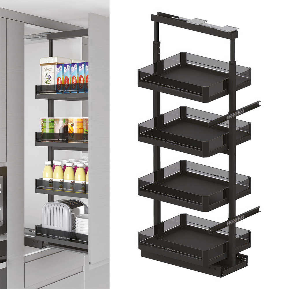 Starax S-1833-P-A Premium Frenli Kiler Sepeti Antrasit 40 cm.
