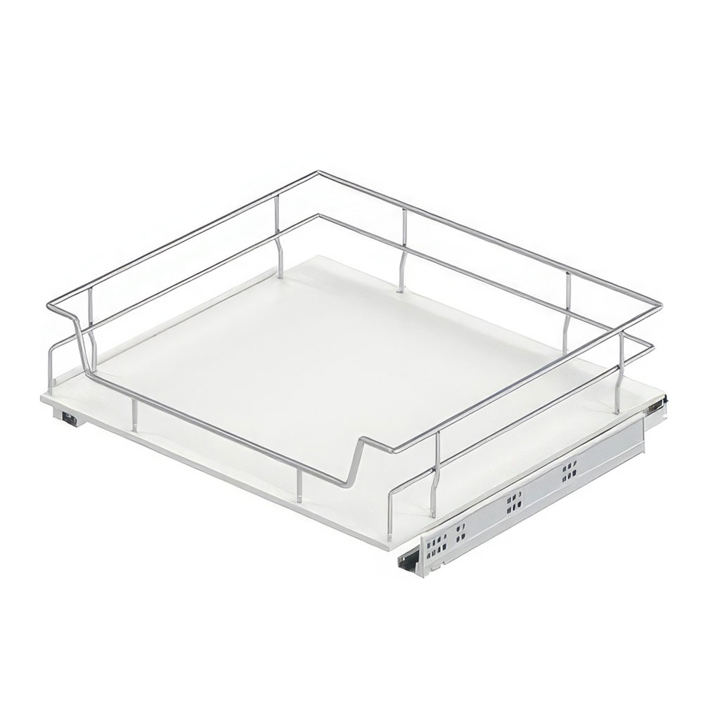 Starax S-2619-C Ahşap Tabanlı Bağımsız Çift Açılım Gizli Raylı Çekmece Krom 90 cm.