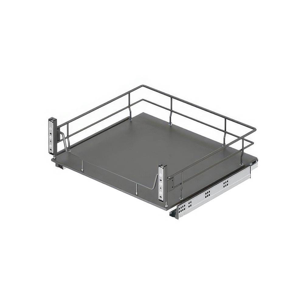 Starax S-2624-A Ahşap Tabanlı Kapağa Monte Çift Açılım Gizli Raylı Çekmece Antrasit 50 cm.