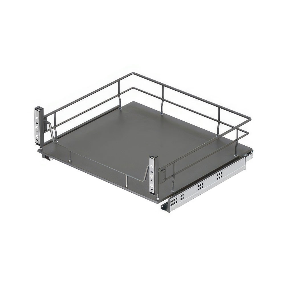 Starax S-2626-A Ahşap Tabanlı Kapağa Monte Çift Açılım Gizli Raylı Çekmece Antrasit 60 cm.