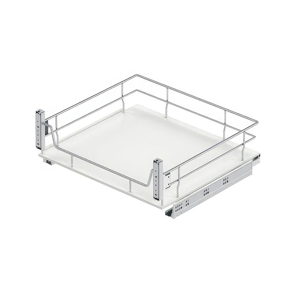 Starax S-2626-C Ahşap Tabanlı Kapağa Monte Çift Açılım Gizli Raylı Çekmece Krom 60 cm.