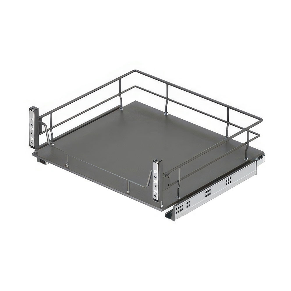 Starax S-2627-A Ahşap Tabanlı Kapağa Monte Çift Açılım Gizli Raylı Çekmece Antrasit 70 cm.