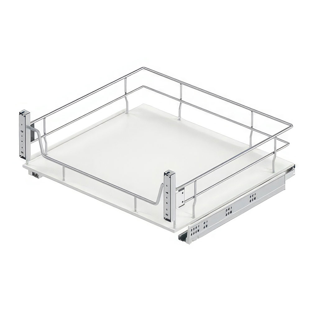 Starax S-2629-C Ahşap Tabanlı Kapağa Monte Çift Açılım Gizli Raylı Çekmece Krom 90 cm.