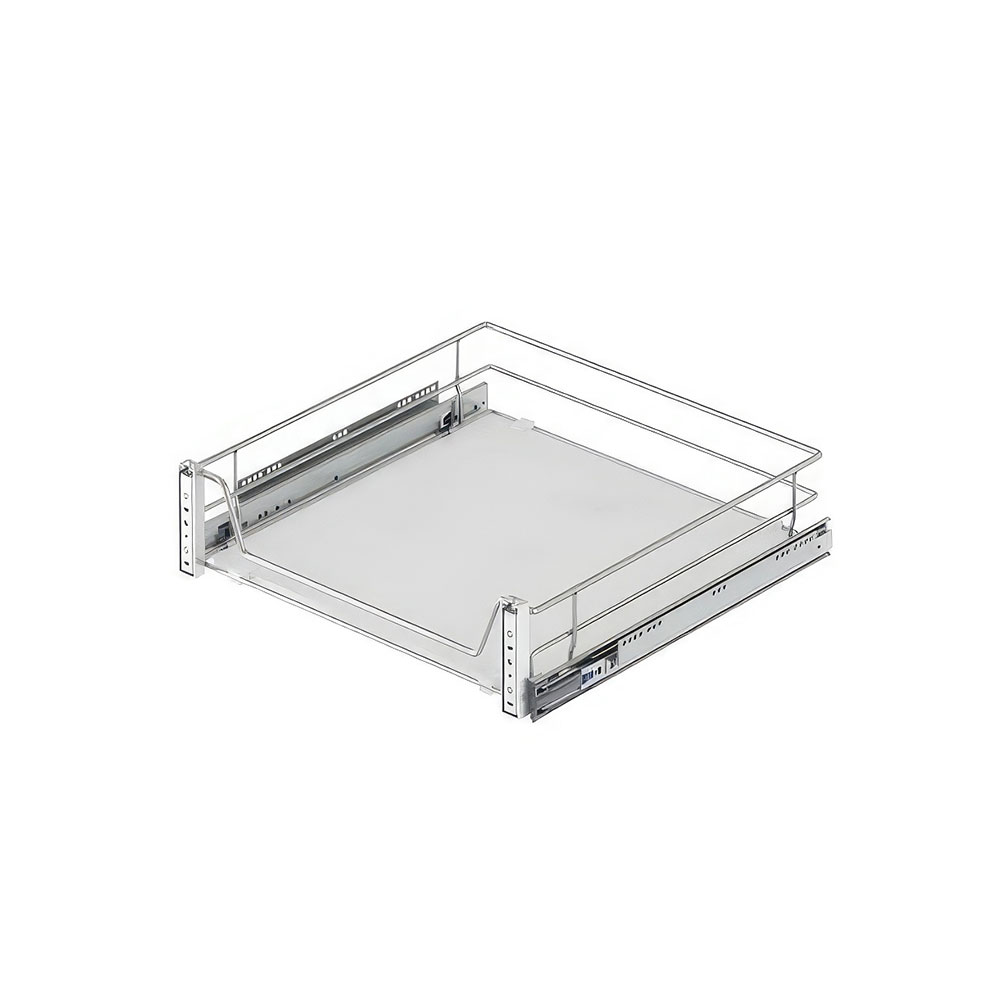 Starax S-2359-C Ahşap Tablalı Kapağa Monte Teleskopik Raylı Çekmece Krom 45 cm.