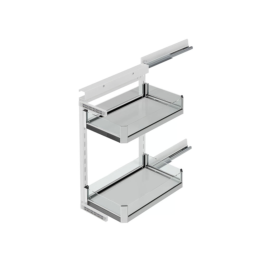 Starax S-2204-P-C Premium Yandan Gizli Raylı Tezgah Altı Ünite Sağ 90° Krom 25 cm.