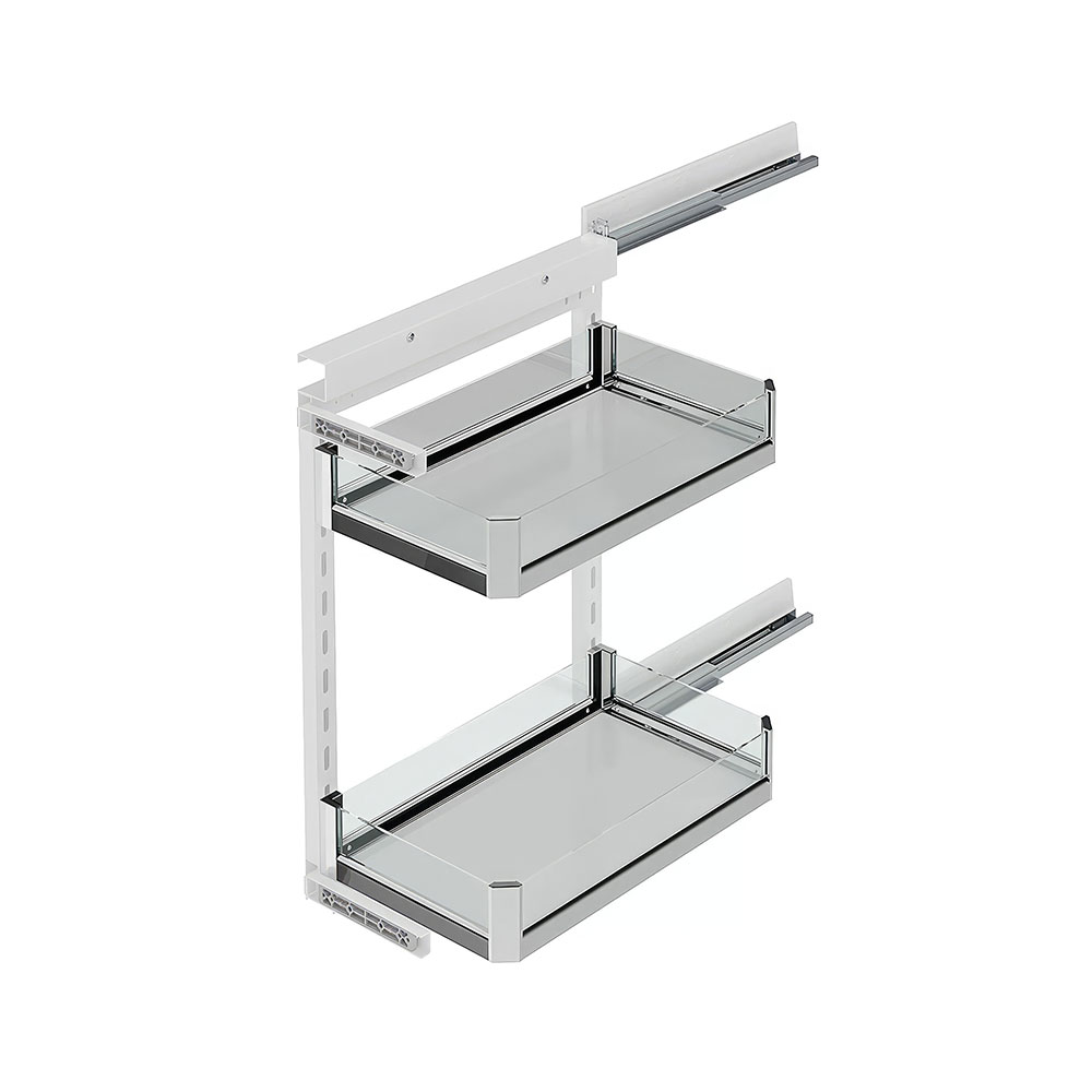 Starax S-2205-P-C Premium Yandan Gizli Raylı Tezgah Altı Ünite Sol 90° Krom 30 cm.