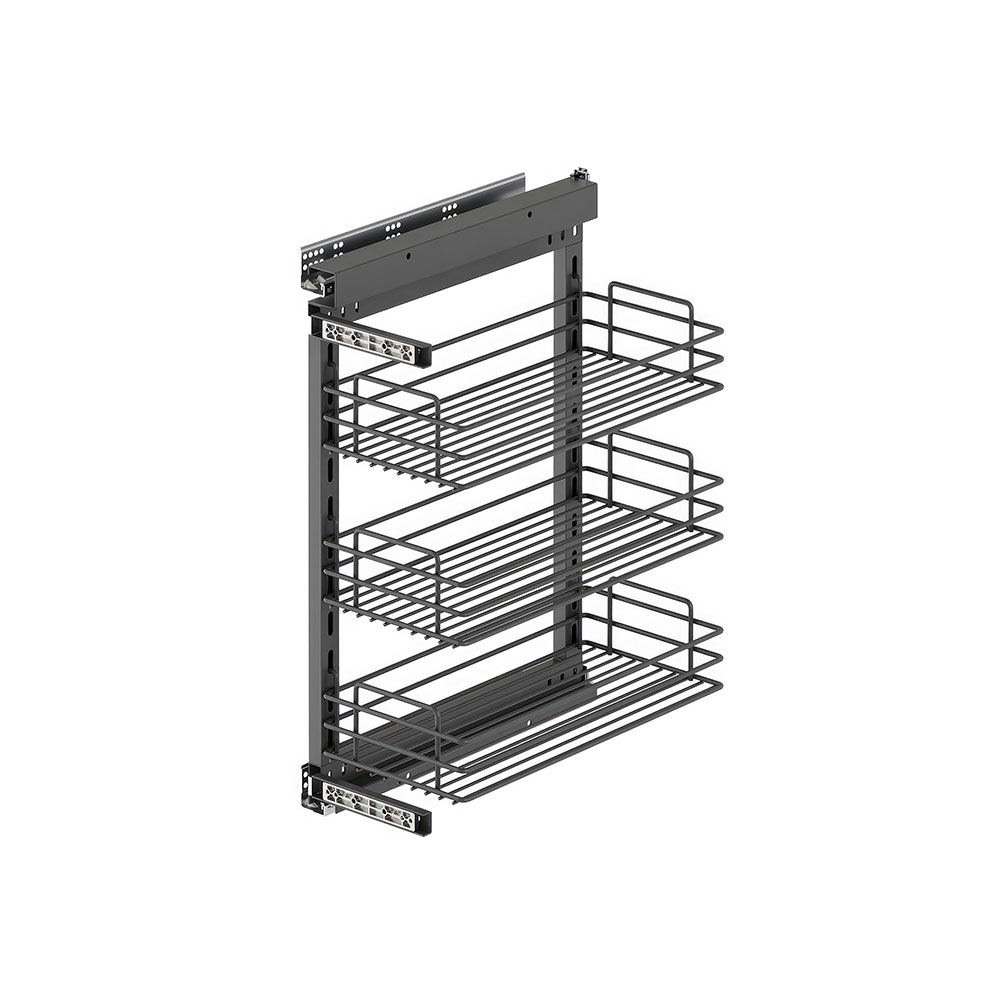 Starax S-2204-A Yandan Gizli Raylı Tel Ünite Sağ 90° Antrasit 25 cm.