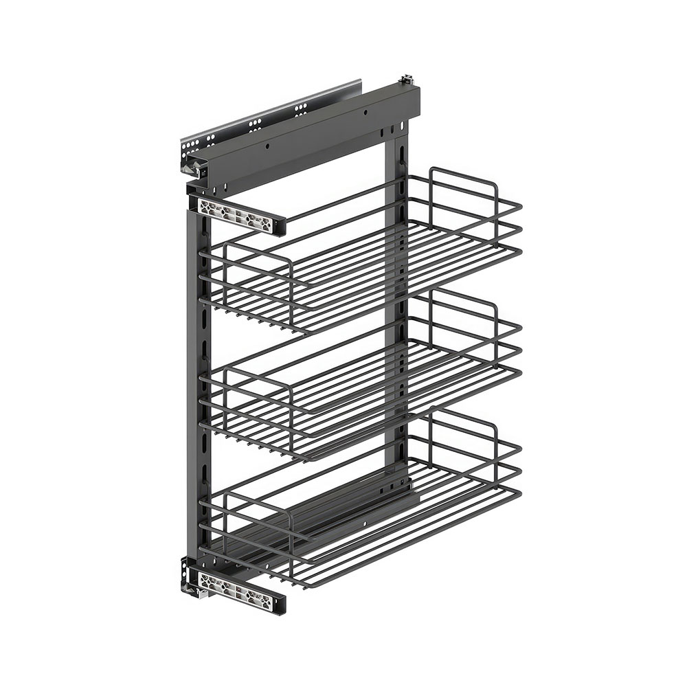 Starax S-2791-A Yandan Gizli Raylı Tel Ünite Sol 90° Antrasit 35 cm.