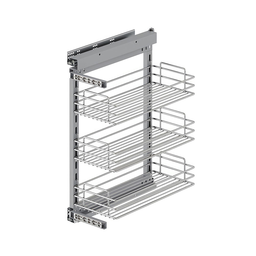 Starax S-2792-C Yandan Gizli Raylı Tel Ünite Sağ 90° Krom 35 cm.