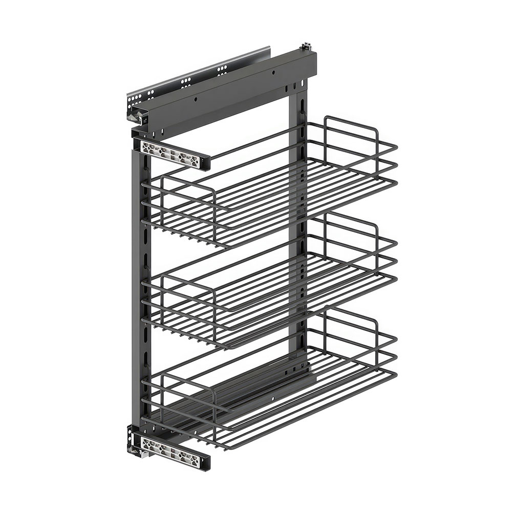 Starax S-2794-A Yandan Gizli Raylı Tel Ünite Sağ 90° Antrasit 40 cm.
