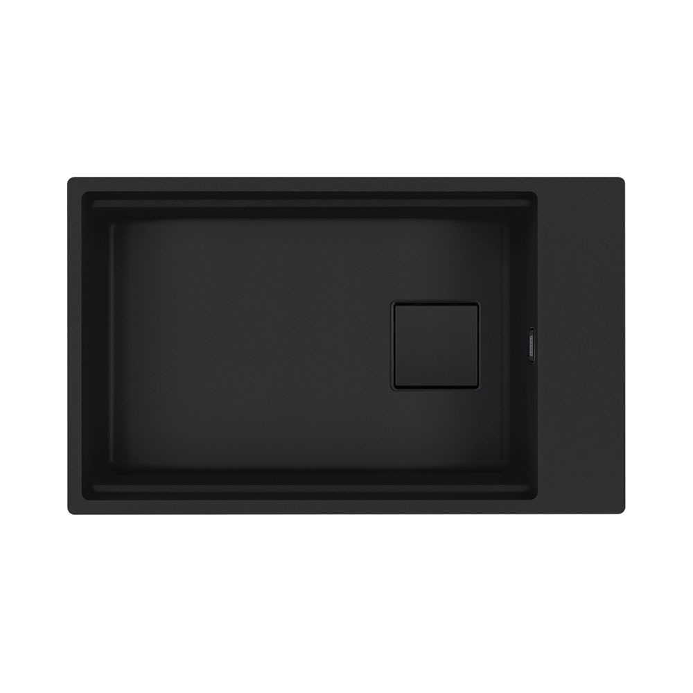 Franke Kubus 2 KNG 110-62 Mat Siyah Tezgah Altı 720x420mm Tek Gözlü Damlalıksız Granit Evye