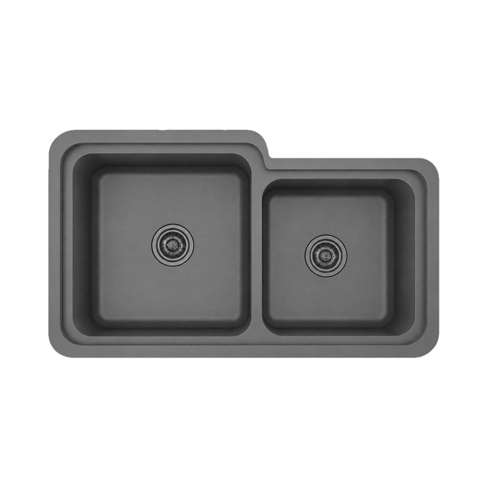 Crauf Lavello 3078 Mat Gri Tezgah Altı Eviye 780x450 Çift Gözlü Mutfak Eviyesi