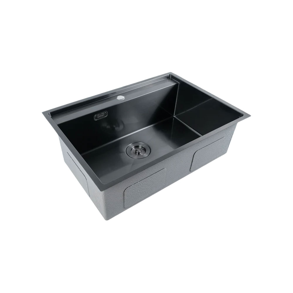 Crauf Poli 6302 Füme Dark Graphite Tek Gözlü El Yapımı Eviye