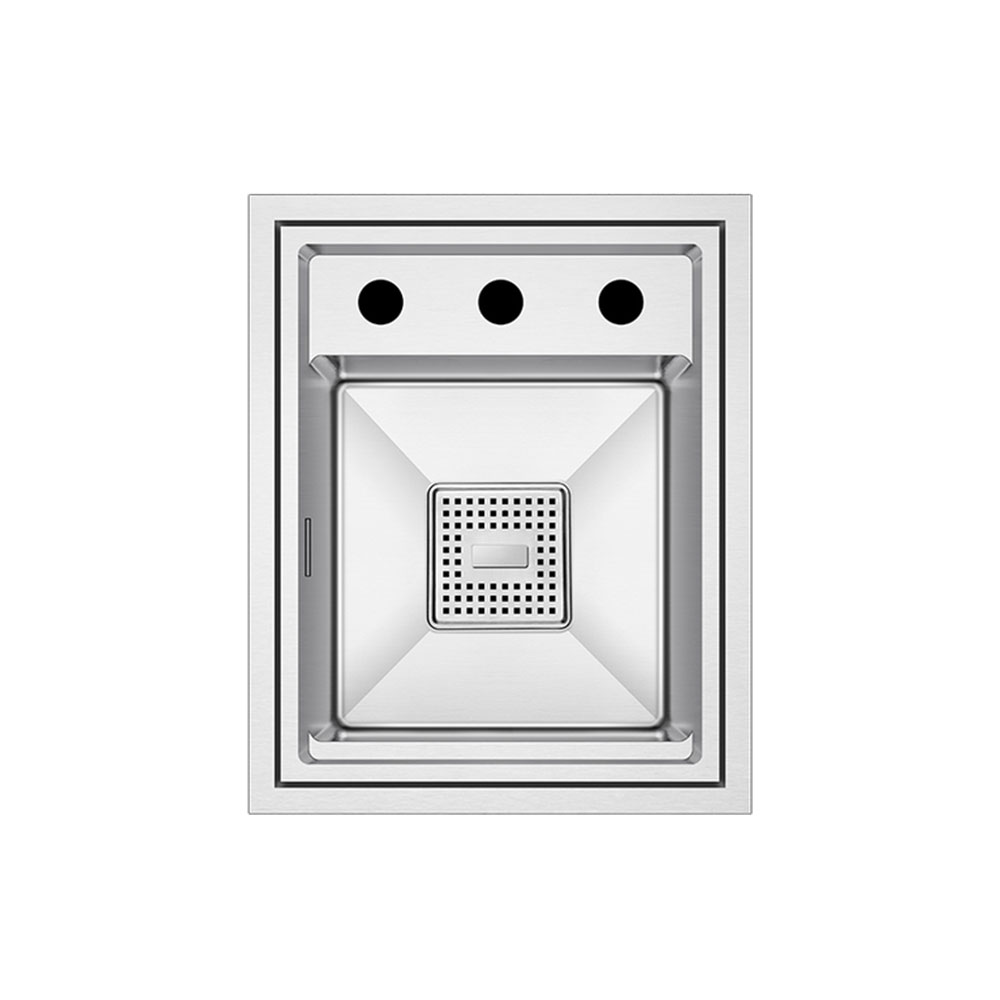 Crauf Lusso 6390 Inox Tezgah Üstü-Sıfır 470x320mm Tek Gözlü El Yapımı Kapaklı Minimalist Akıllı Eviye