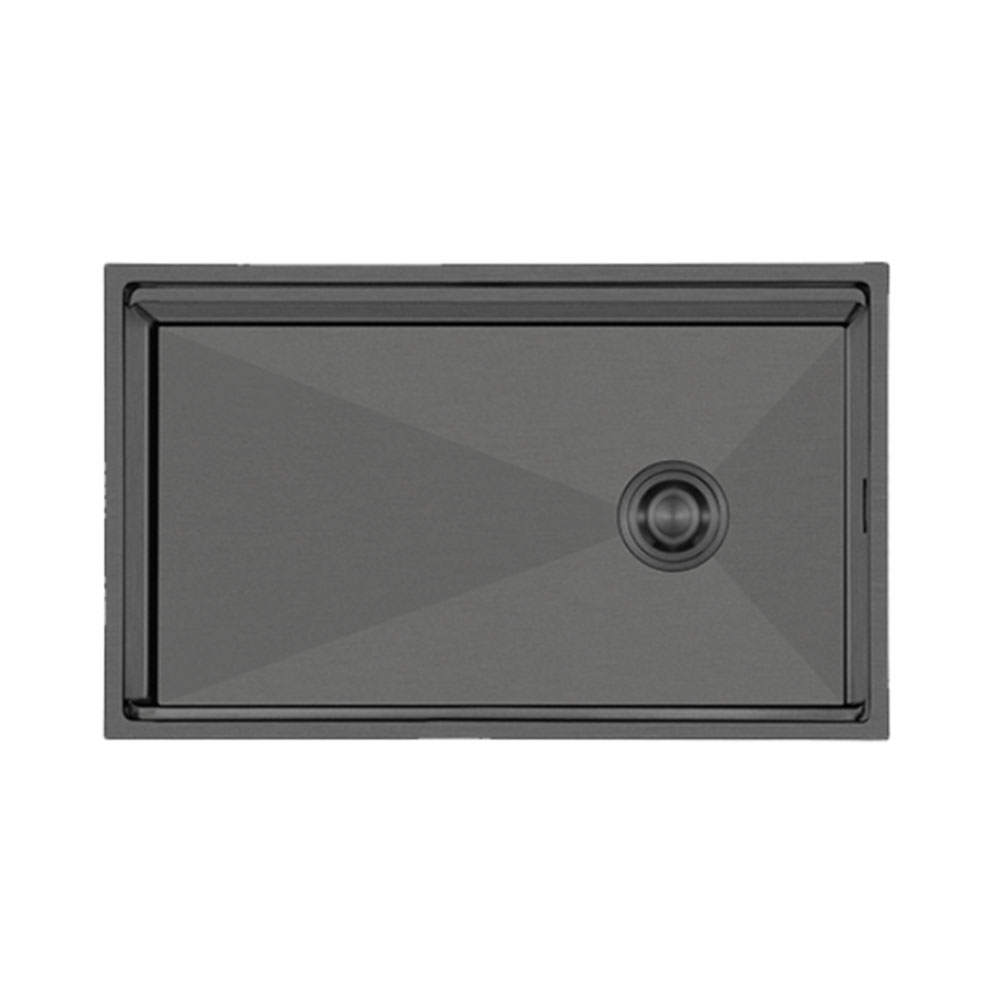Crauf Vertice 4880 Pvd Füme Tezgah Altı-Üstü-Sıfır 480x800mm Tek Gözlü El Yapımı Workstation Eviye