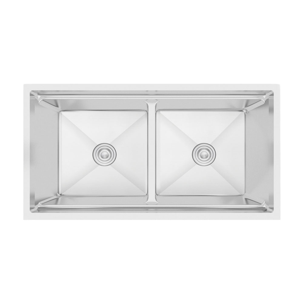 Crauf Vertice 4895 Inox Tezgah Altı-Üstü-Sıfır 480x950mm Çift Gözlü El Yapımı Workstation Eviye
